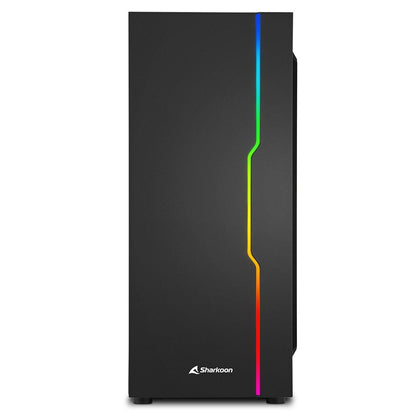 SHARKOON Case RGB Slider Midi-Tower Mini-ITX, Micro-ATX, ATX 2 Porta USB 3.0 Colore Nero (Finestrato)